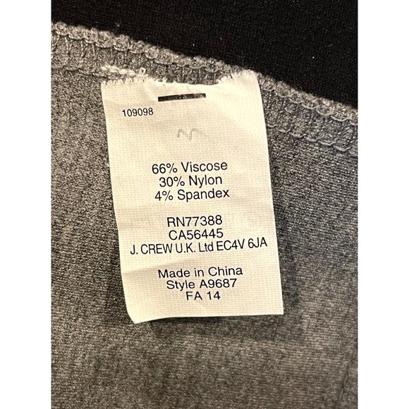 J. Crew Women Colorblock Ponte Dress A9687 Back Zip Crew Neck Gray Black Size 2 - Picture 7 of 8